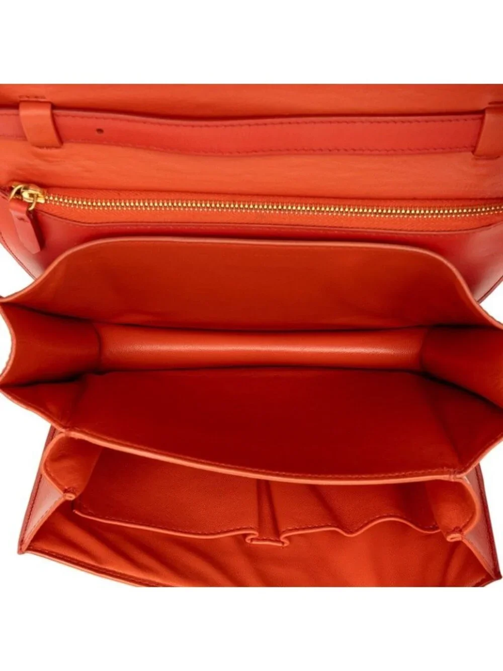 Celine Classic Box Crossbody Shoulder Bag Orange Leather